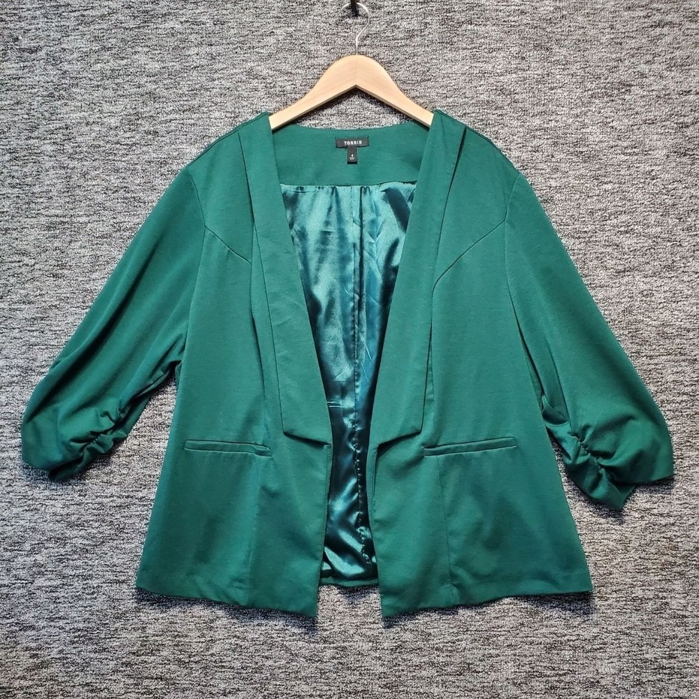 torrid Emerald Green Open Blazer Jacket